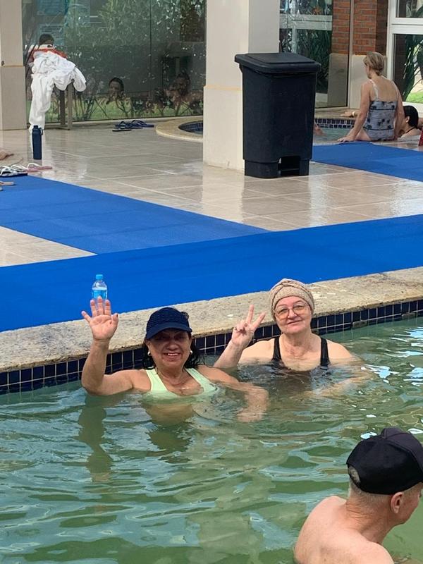Resort Termas Romanas, momento de descontração nas piscinas termais