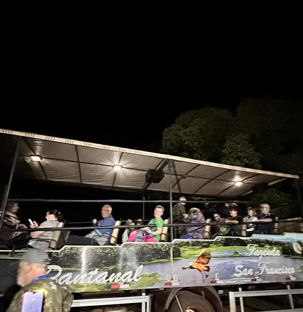 Safari noturno na Fazenda San Francisco, na Caravana Pantanal de outubro de 2025.